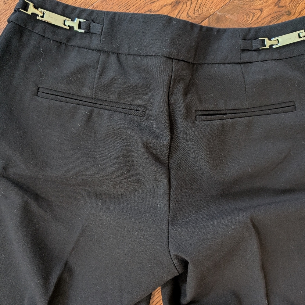 EUC New York & Company Black Trousers Pants Slacks Cuffed Size 4 Average Length - Picture 6 of 10